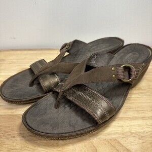 Privo By Clarks Sandals Womens 10 M Thong 76692 Brown Heel